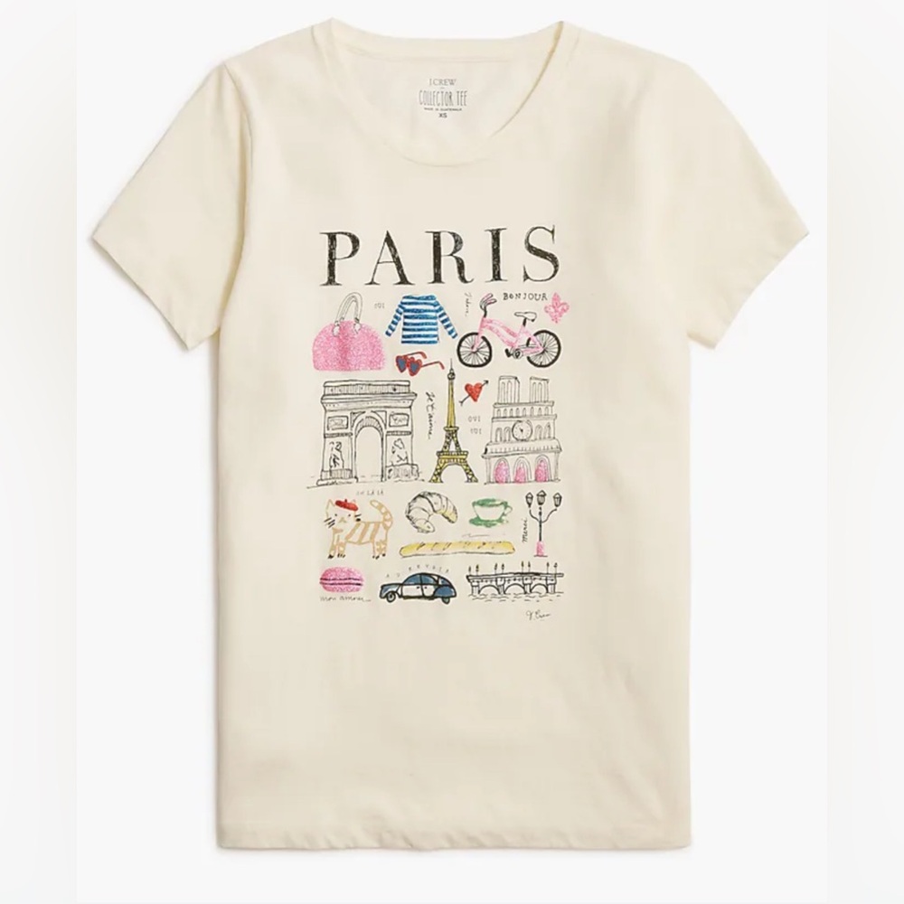 J. Crew Cream Paris Collector Graphic Tee